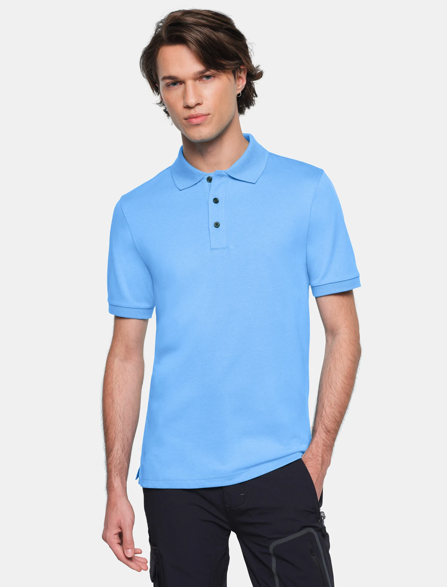 hakro-814-cotton-tec-poloshirt-malibublau-model-0 HAKRO Poloshirt 814 Cotton-Tec