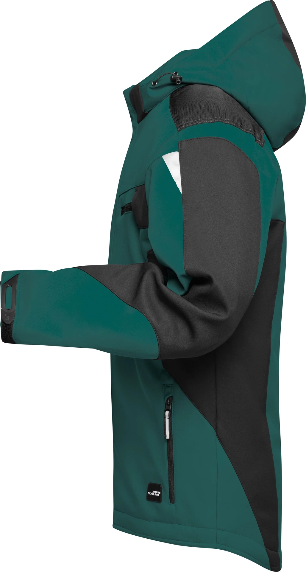 jn824-craftsmen-softshell-jacket-darkgreen-black-left-4 James & Nicholson Craftsmen Softshell Jacket -Strong-