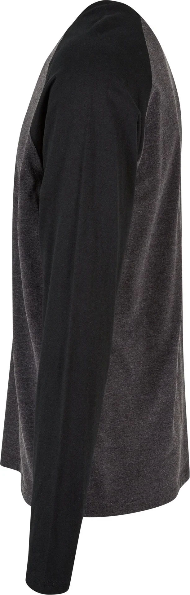 BYB-BB023-mens-contrast-raglan-longsleeve-t-shirt-charcoal-black-left-6 Build Your Brand Contrast Raglan Longsleeve T-Shirt
