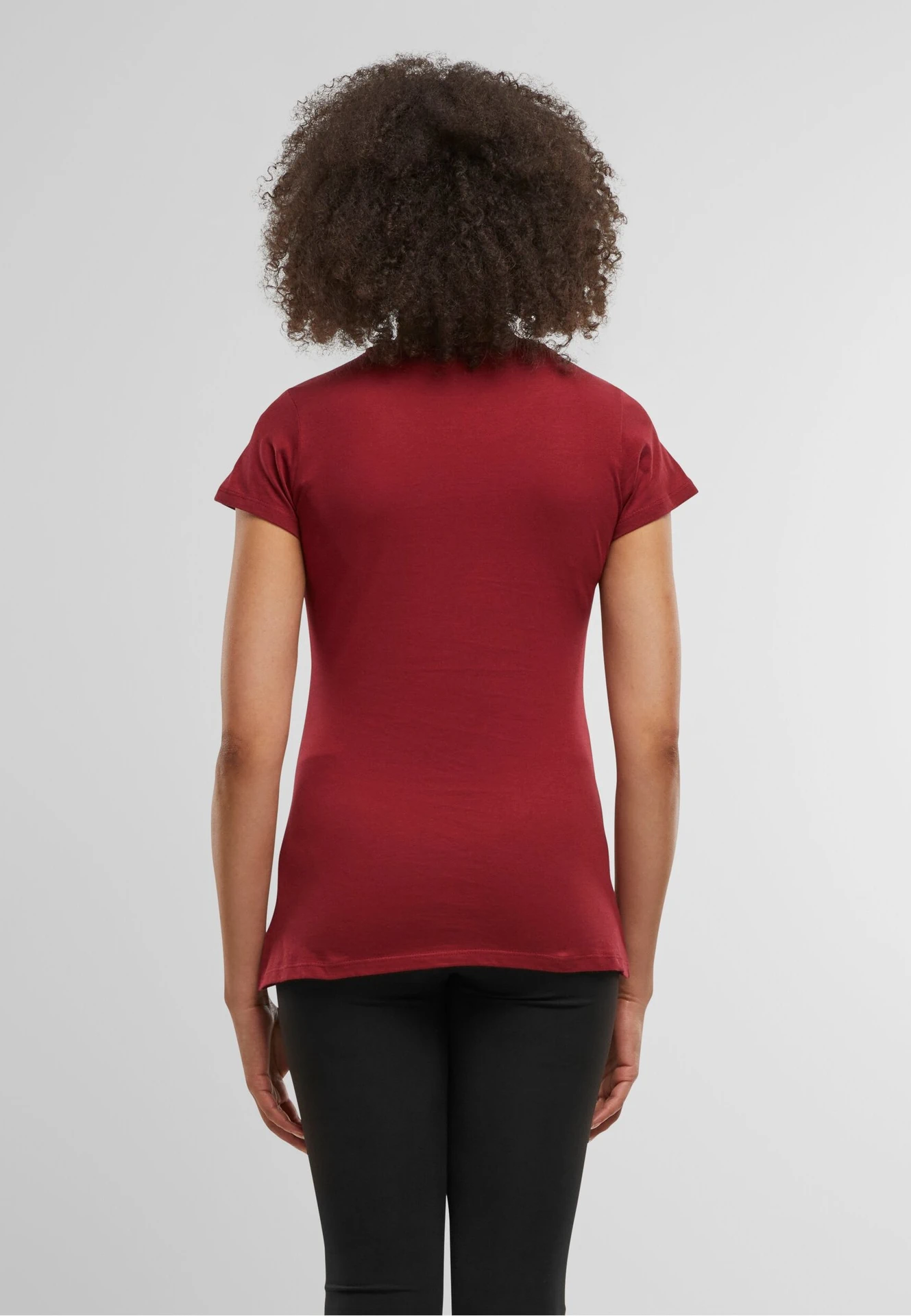 BYB-BB012-ladies-basic-t-shirt-cherry-model-2 Build Your Brand Ladies Basic Tee