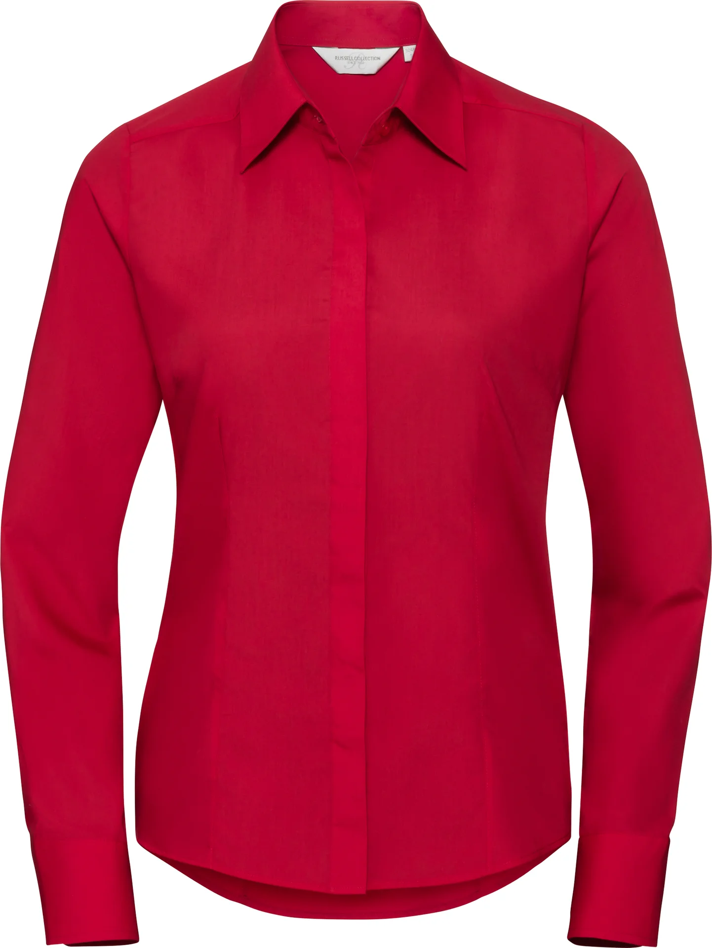 Russell Ladies Long Sleeve Polycotton Easy Care Fitted Poplin Shirt
