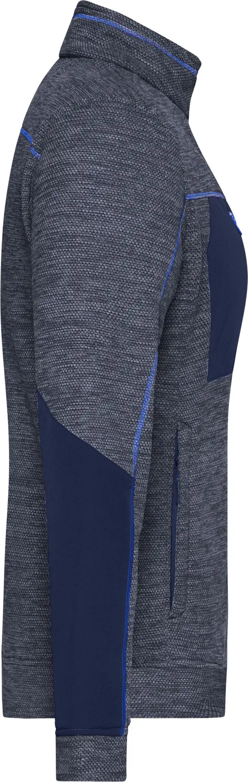 jn1817-ladies-structure-fleece-jacket-navymelange-navy-royal-right-6 James & Nicholson Ladies Structure Fleece Jacket JN1817