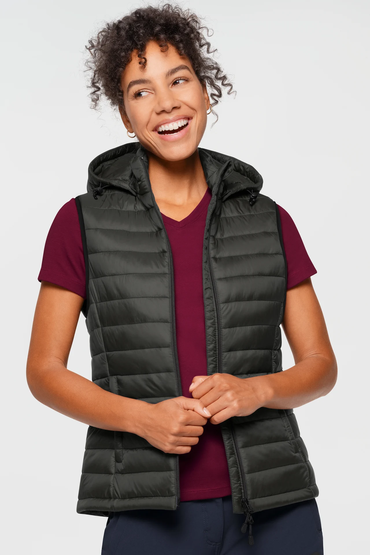 hakro-297-damen-kapuzen-loftweste-karbongrau-model-0 HAKRO Damen Kapuzen-Loftweste 297