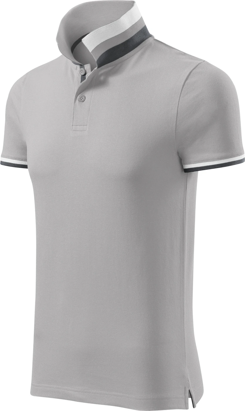 malfini-256-polohemd-collar-up-silbergrau-left-3 MALFINI Polohemd Collar Up 256