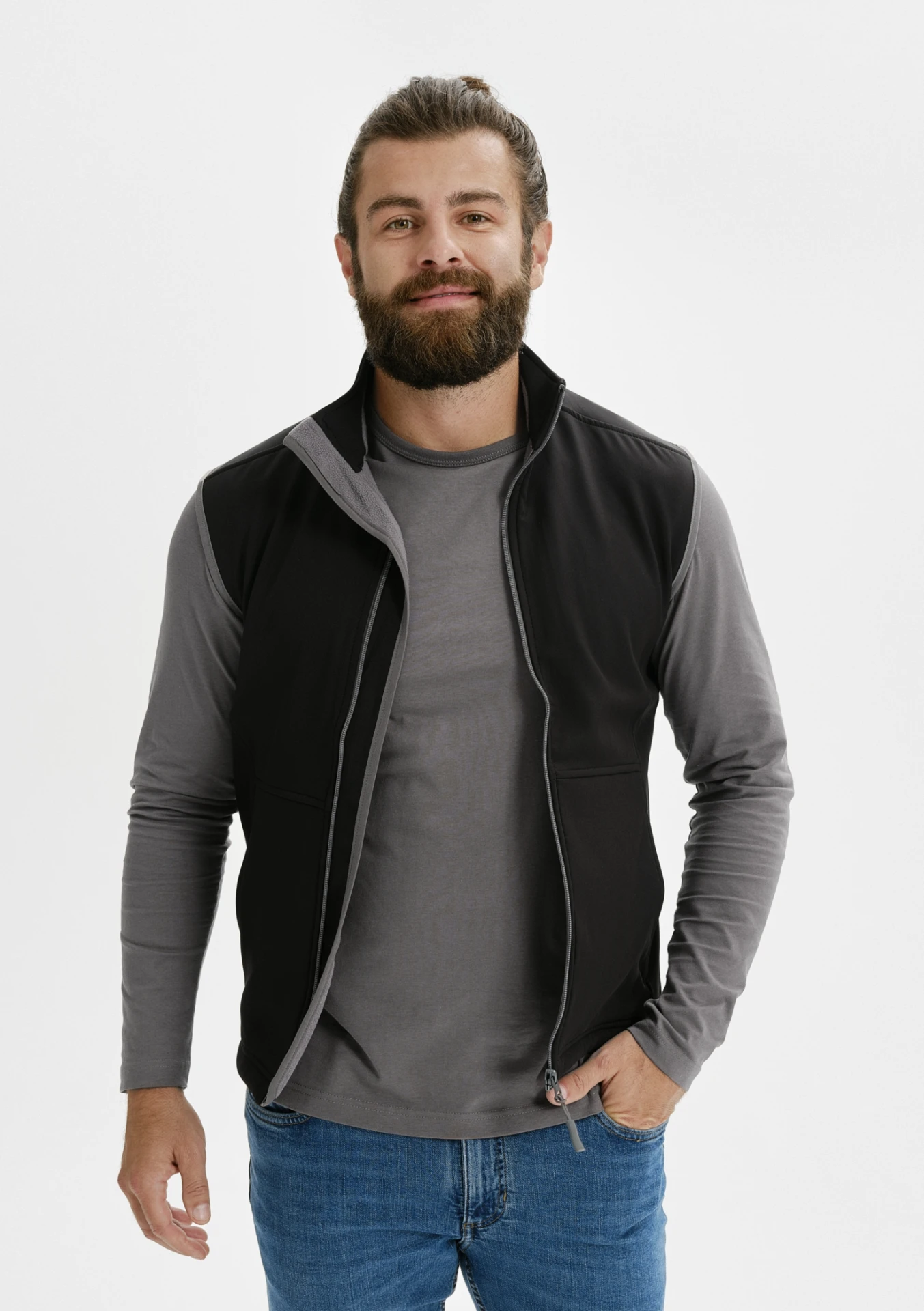 malfini-517-vision-softshellweste-herren-schwarz-model-0 MALFINI Softshellweste Vision 517