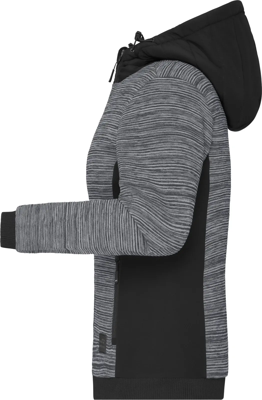 jn1843-ladies-padded-hybrid-jacket-carbonmelange-black-left-4 James & Nicholson Ladies´ Padded Hybrid Jacket