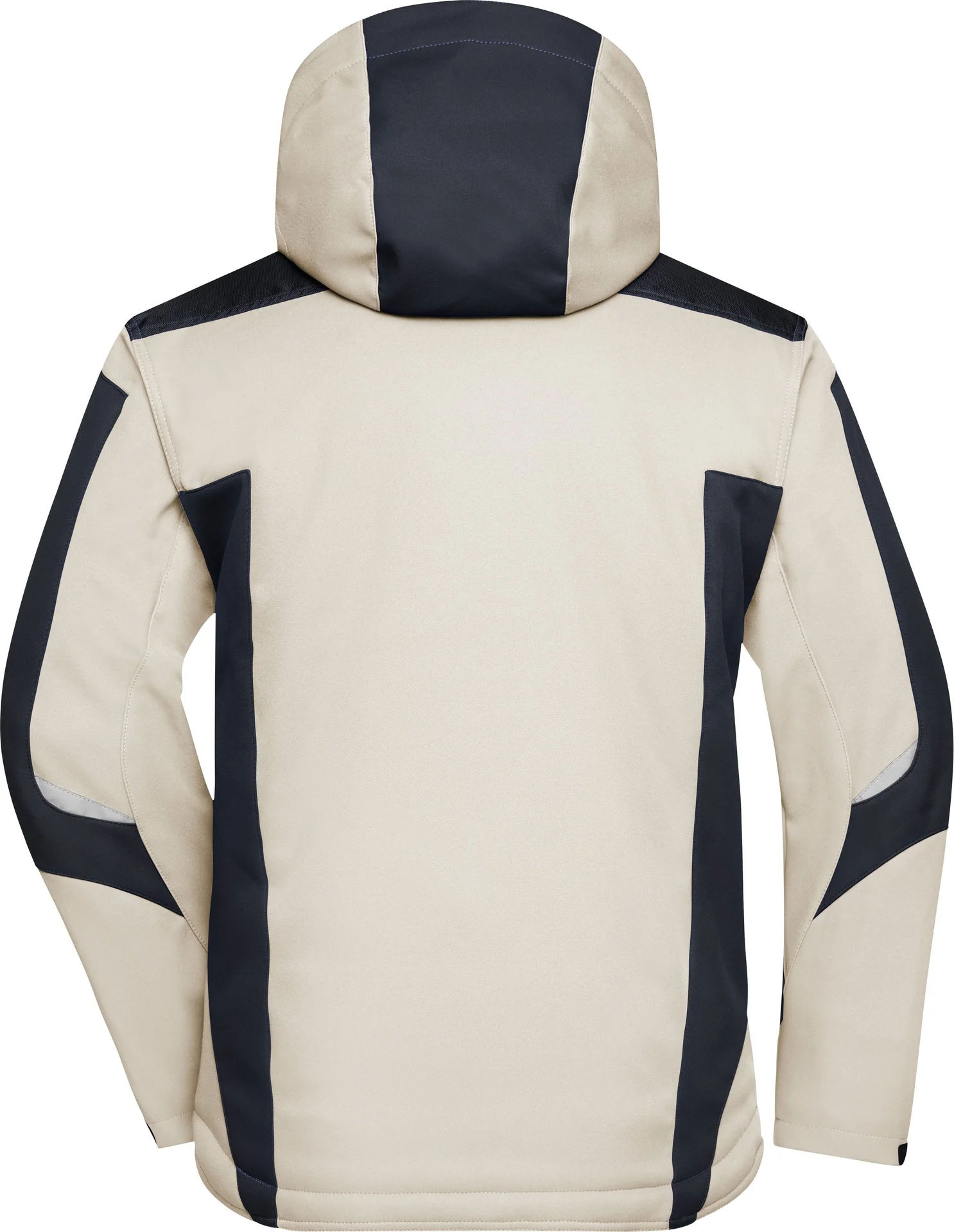 jn824-craftsmen-softshell-jacket-stone-black-back-5 James & Nicholson Craftsmen Softshell Jacket -Strong-