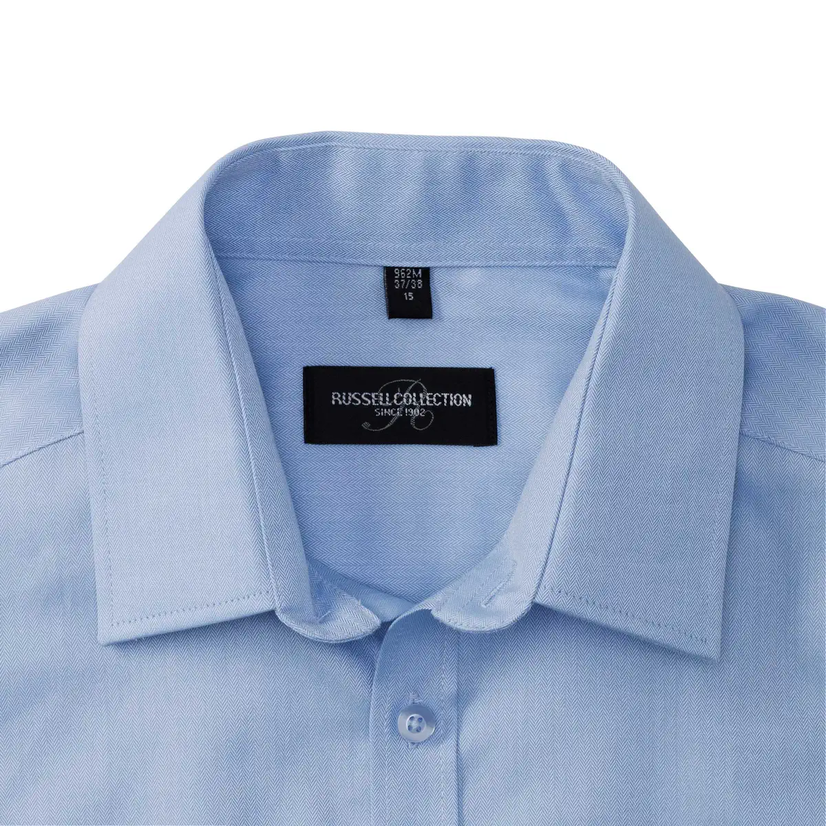 russell-r962m-mens-ls-herringbone-shirt-lightblue-detail-6 Russell Men's Long Sleeve Herringbone Shirt