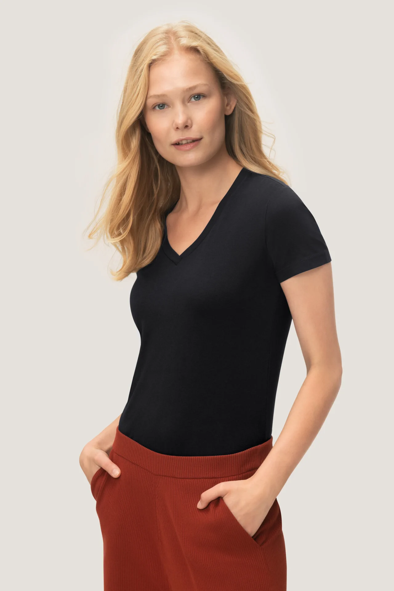 HAKRO Damen-V-Shirt 172 Stretch