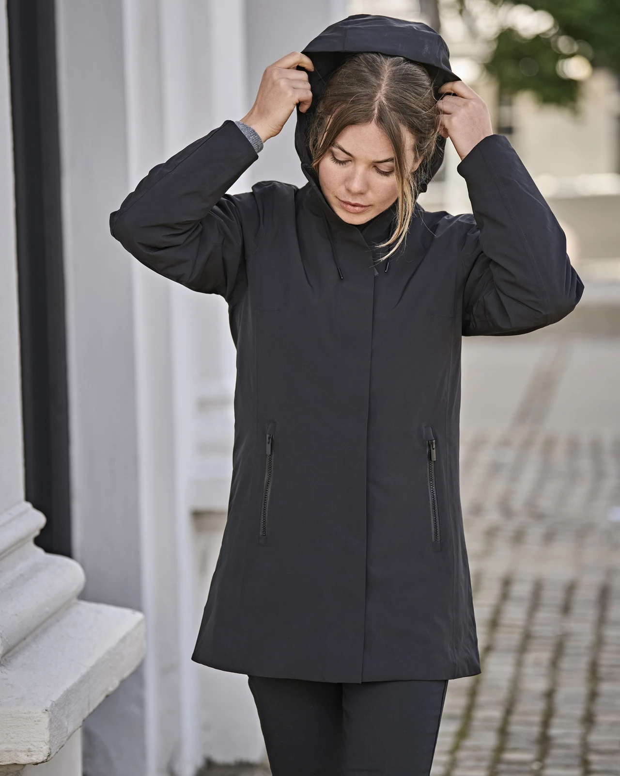 tee-jays-9609-womens-all-weather-parka-black-model-0 Tee Jays Women's All Weather Parka