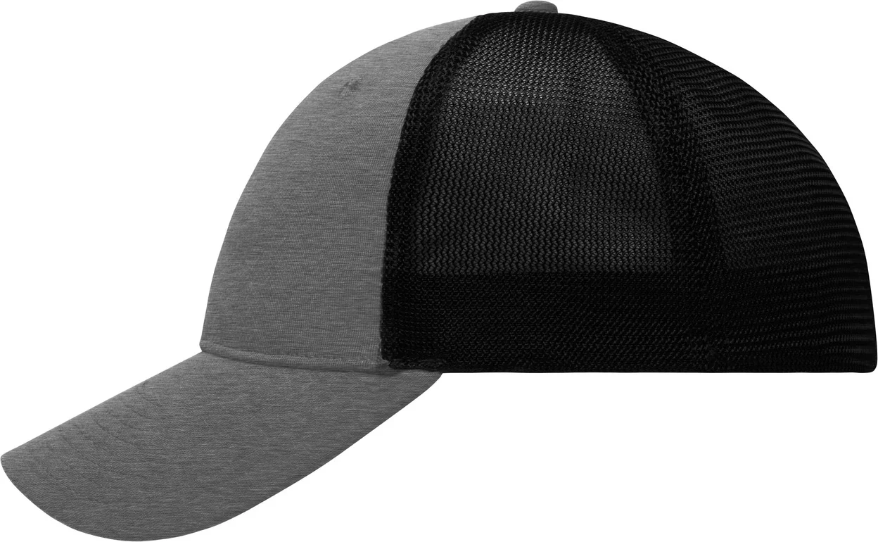 daiber-mb6215-6-panel-elastic-fit-mesh-cap-darkgreymelange-black-left-4 daiber 6-Panel Elastic Fit Mesh Cap