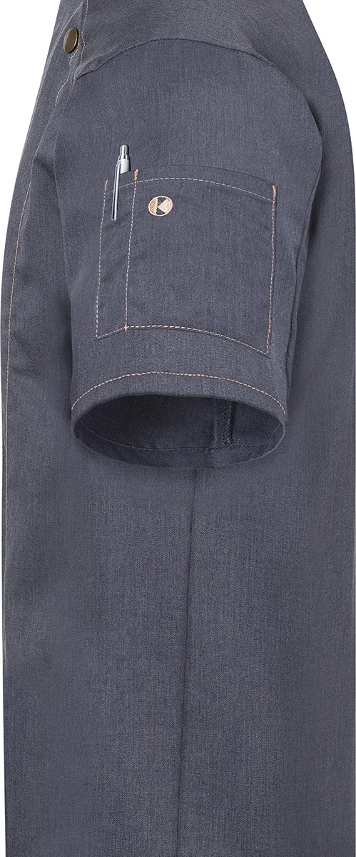 karlowsky-jm32-kurzarm-kochjacke-jeans-style-vintageblack-detail-6 KARLOWSKY Kurzarm Kochjacke Jeans-Style