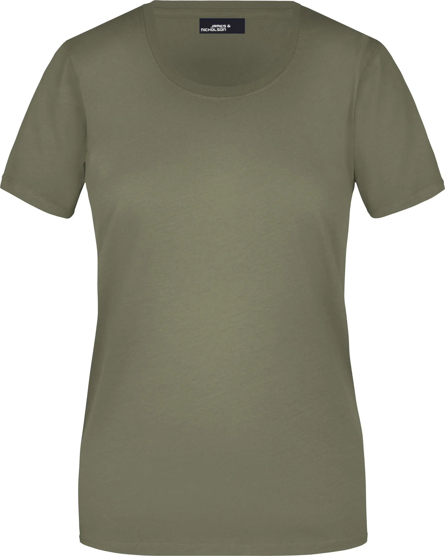 jn901-ladies-basic-t-shirt-olive-front-3 James & Nicholson Ladies Basic-T