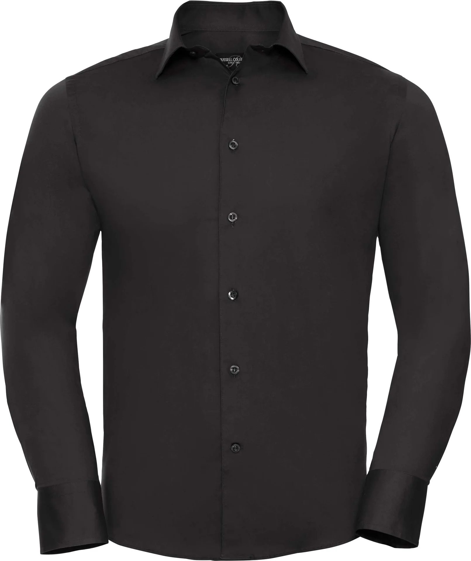 russell-r946m-mens-ls-easy-care-fitted-shirt-black-front-3 Russell Men's Long Sleeve Easy Care Fitted Shirt