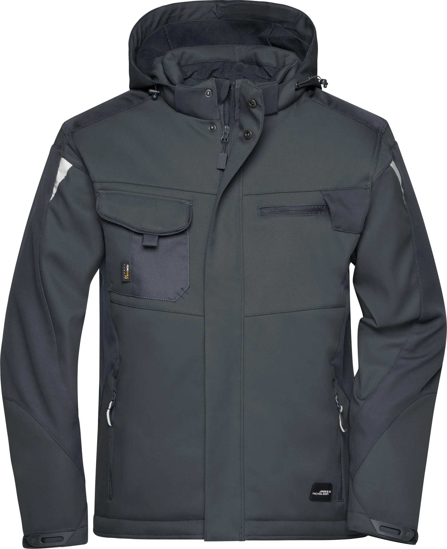 jn824-craftsmen-softshell-jacket-black-black-front-3 James & Nicholson Craftsmen Softshell Jacket -Strong-