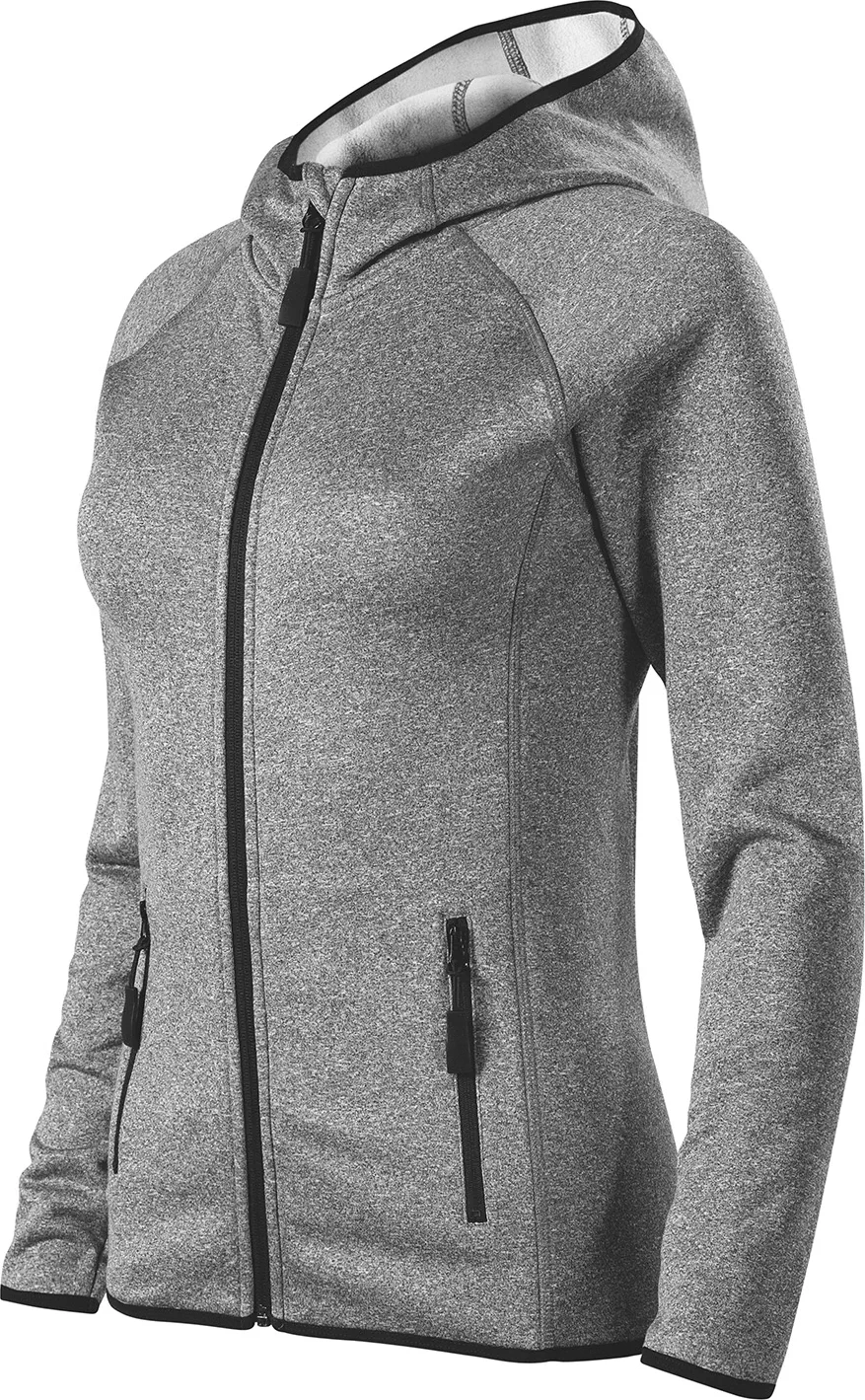 malfini-418-direct-stretch-fleece-damen-dunkelgrau-meliert-left-3 MALFINI Fleecejacke Damen Direct 418