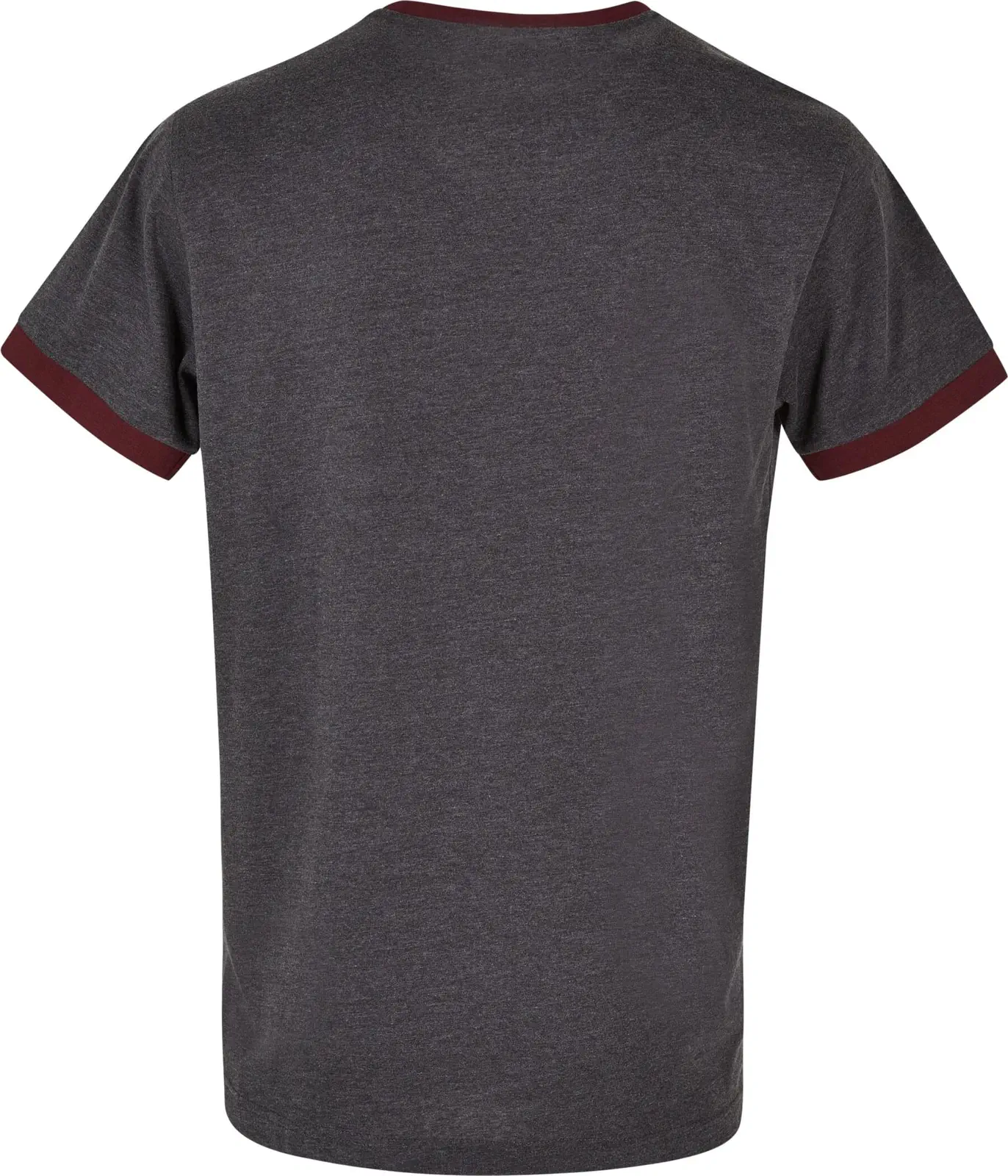 BYB-BB022-mens-ringer-t-shirt-charcoal-cherry-back-7 Build Your Brand Ringer Tee