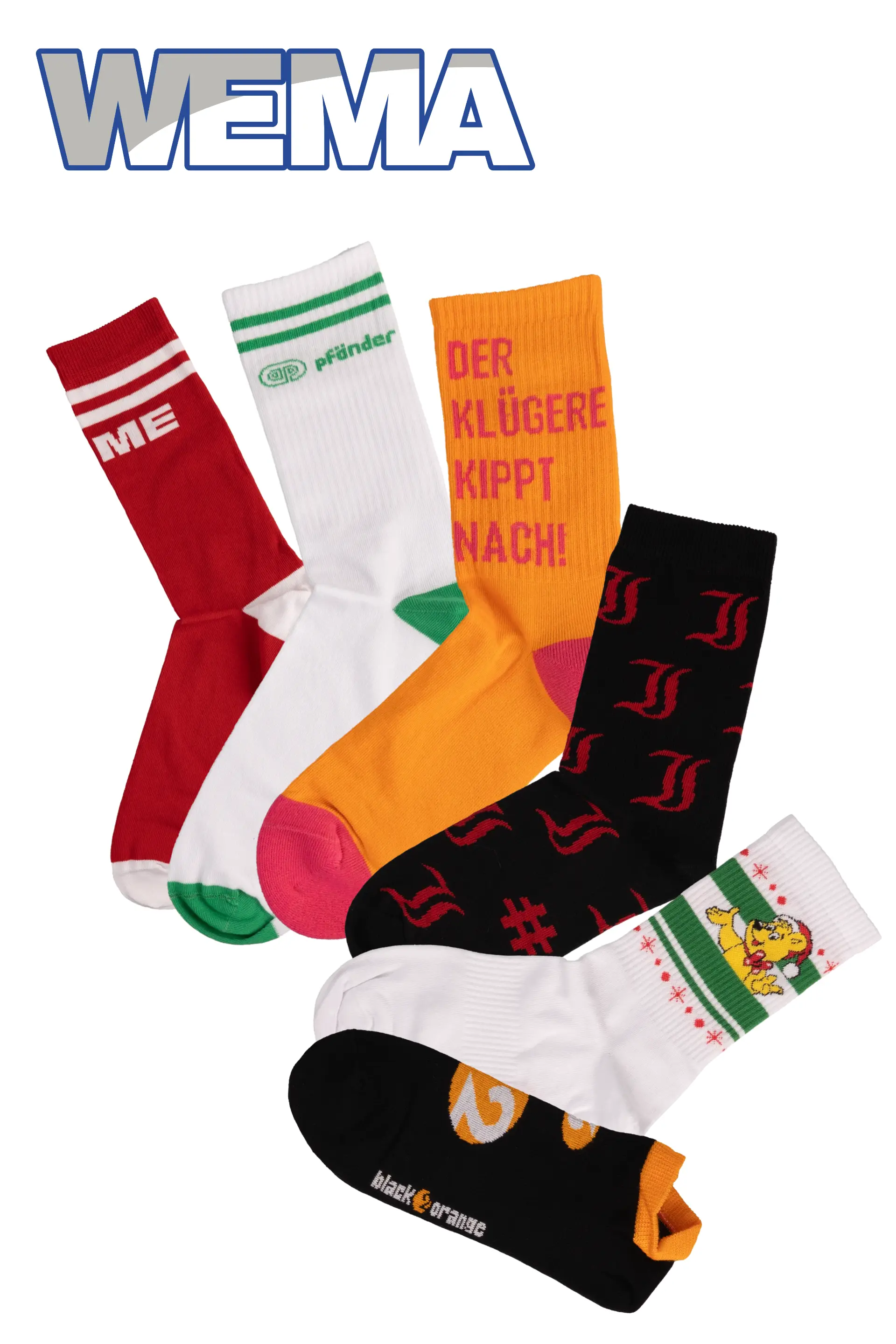 WEMA Personalisierte Socken mit individuellem Design und Verpackung