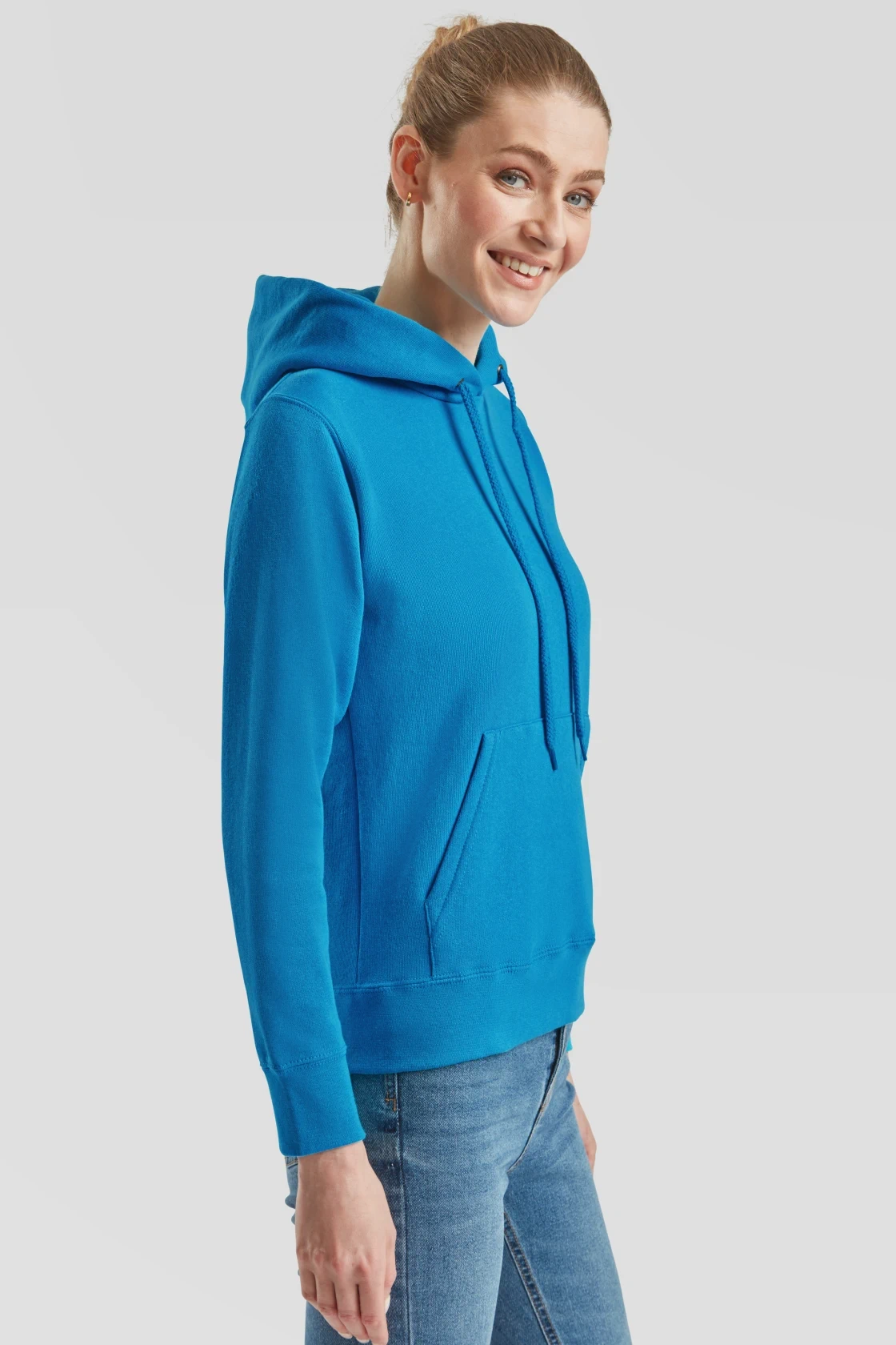 fruit-of-the-loom-62-038-0-ladies-classic-hooded-sweatshirt-azureblue-model-1 F.O.L. Ladies Classic Hooded Sweat