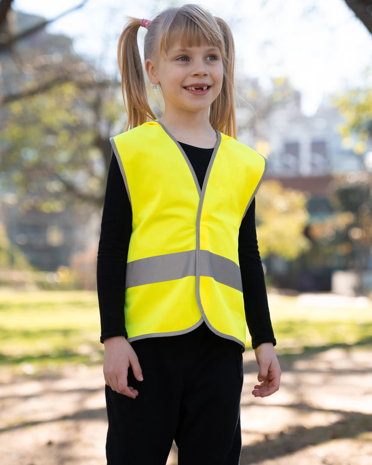 korntex-kxkwh-kids-hooded-hi-vis-safety-vest-odense-signalyellow-model-2 Korntex Kids´ Hooded Hi-Vis Safety Vest Odense