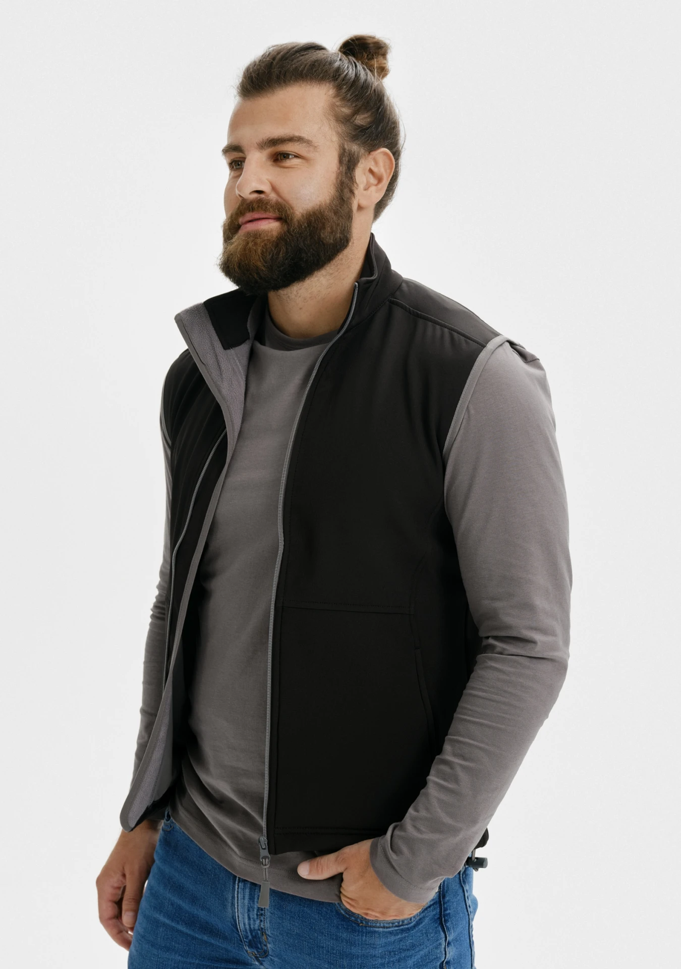 malfini-517-vision-softshellweste-herren-schwarz-model-1 MALFINI Softshellweste Vision 517