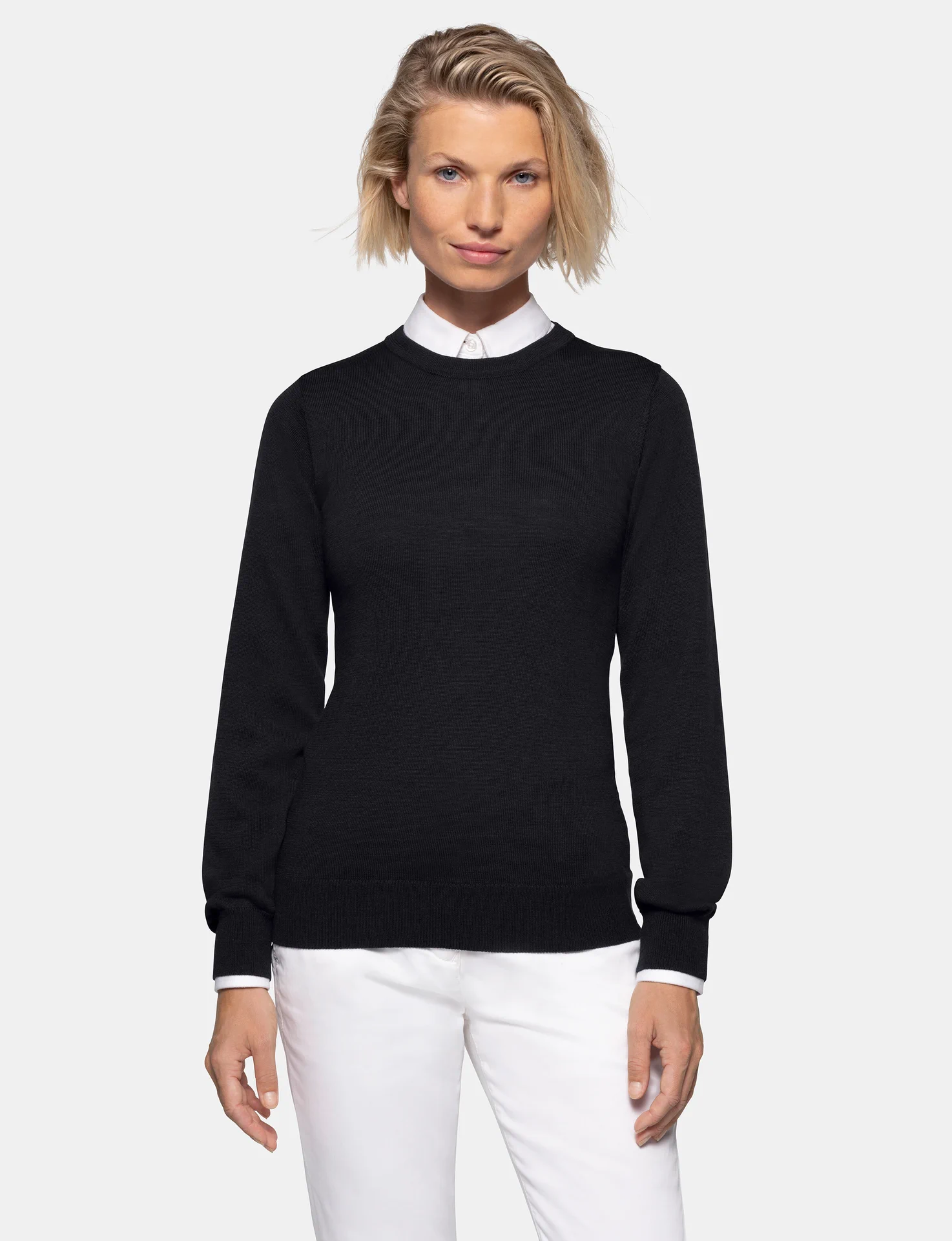 hakro-146-damen-pullover-merino-wolle-schwarz-model-0 HAKRO Damen Pullover 146 Merino-Wolle