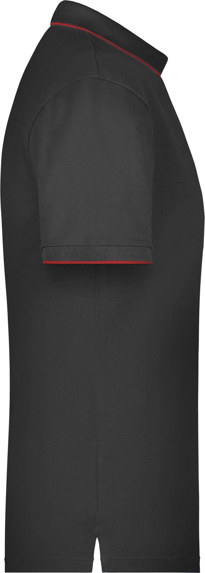 jn728-mens-poloshirt-stripe-black-red-back-5 James & Nicholson Men's Polo Stripe