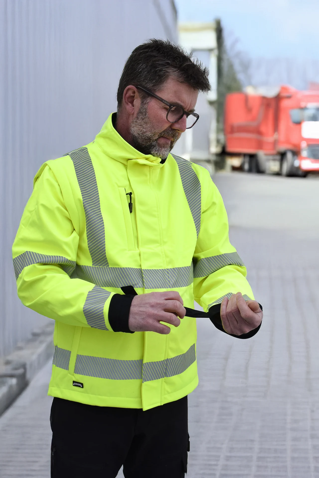 Lyngsøe FOX471 Atmungsaktive Hi-Vis Softshell Jacke