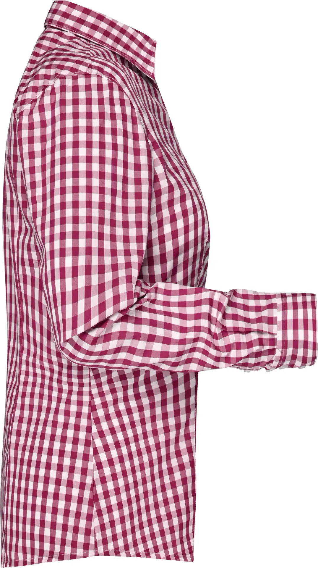 jn616-ladies-checked-blouse-bordeaux-white-right-6 James & Nicholson Ladies Checked Blouse