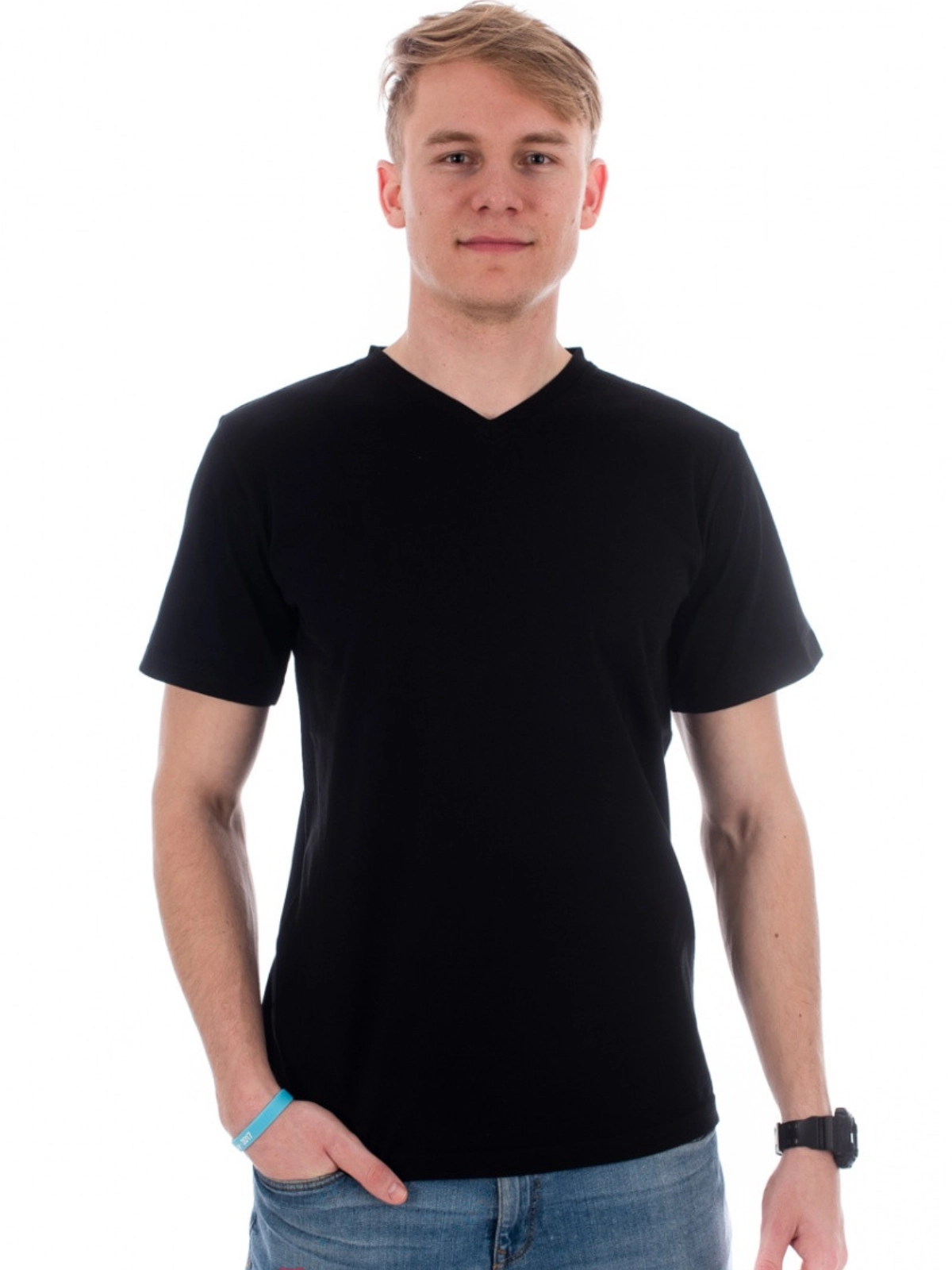 malfini-111-heavy-v-neck-t-shirt-schwarz-model-0 MALFINI T-Shirt Heavy V-Neck 111