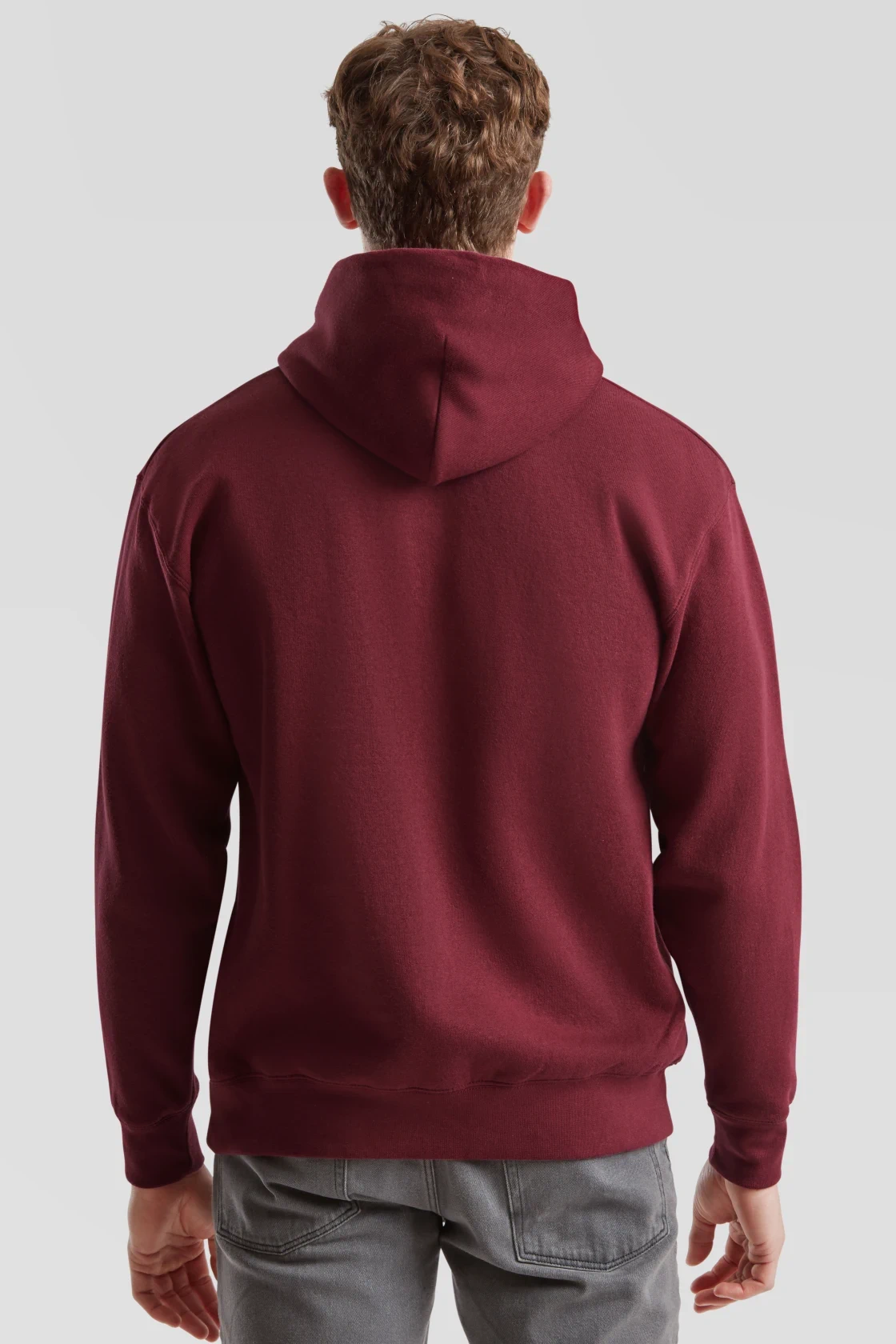 fruit-of-the-loom-62-152-0-premium-hooded-sweatshirt-burgundy-model-2 F.O.L. Premium Hooded Sweat