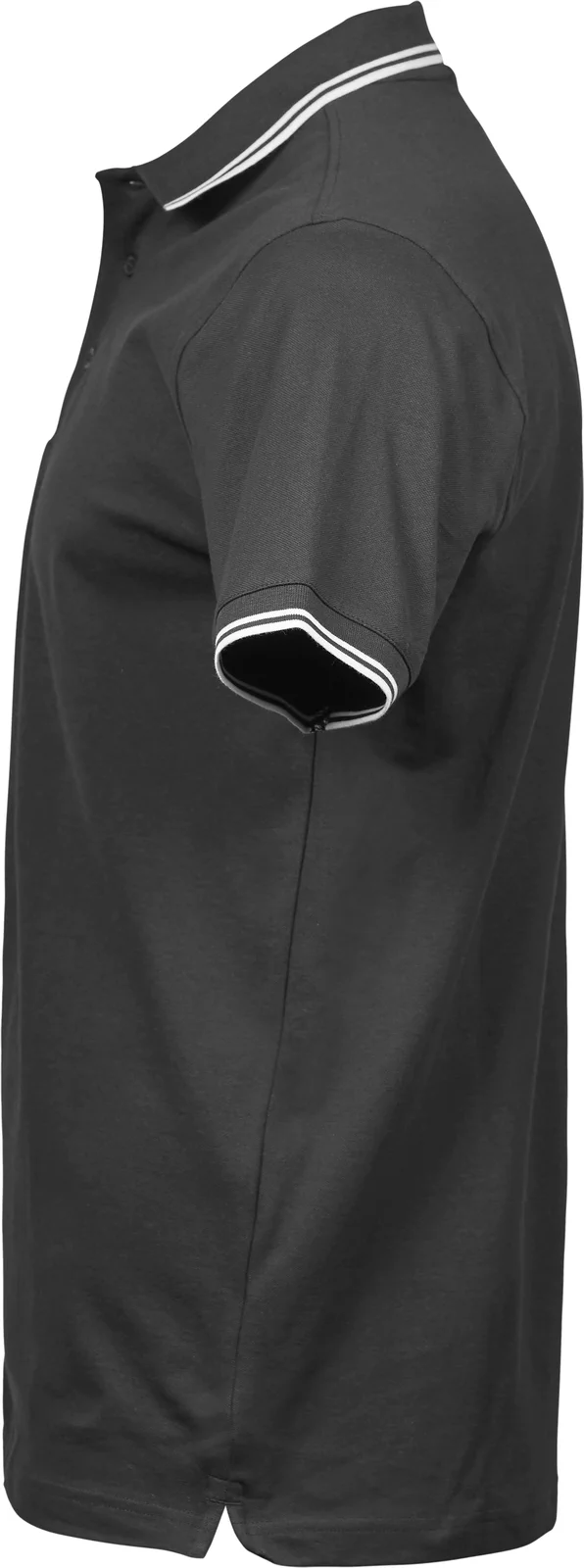 tee-jays-1407-mens-luxury-stripe-stretch-poloshirt-darkgrey-white-left-2 Tee Jays Men's Luxury Stripe Stretch Polo