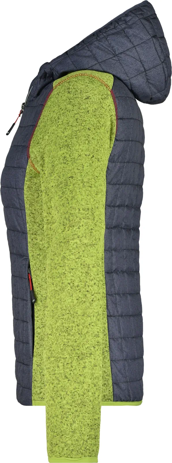 jn771-ladies-knitted-hybrid-jacket-kiwimelange-anthracitemelange-left-4 James & Nicholson Ladies Knitted Hybrid Jacket