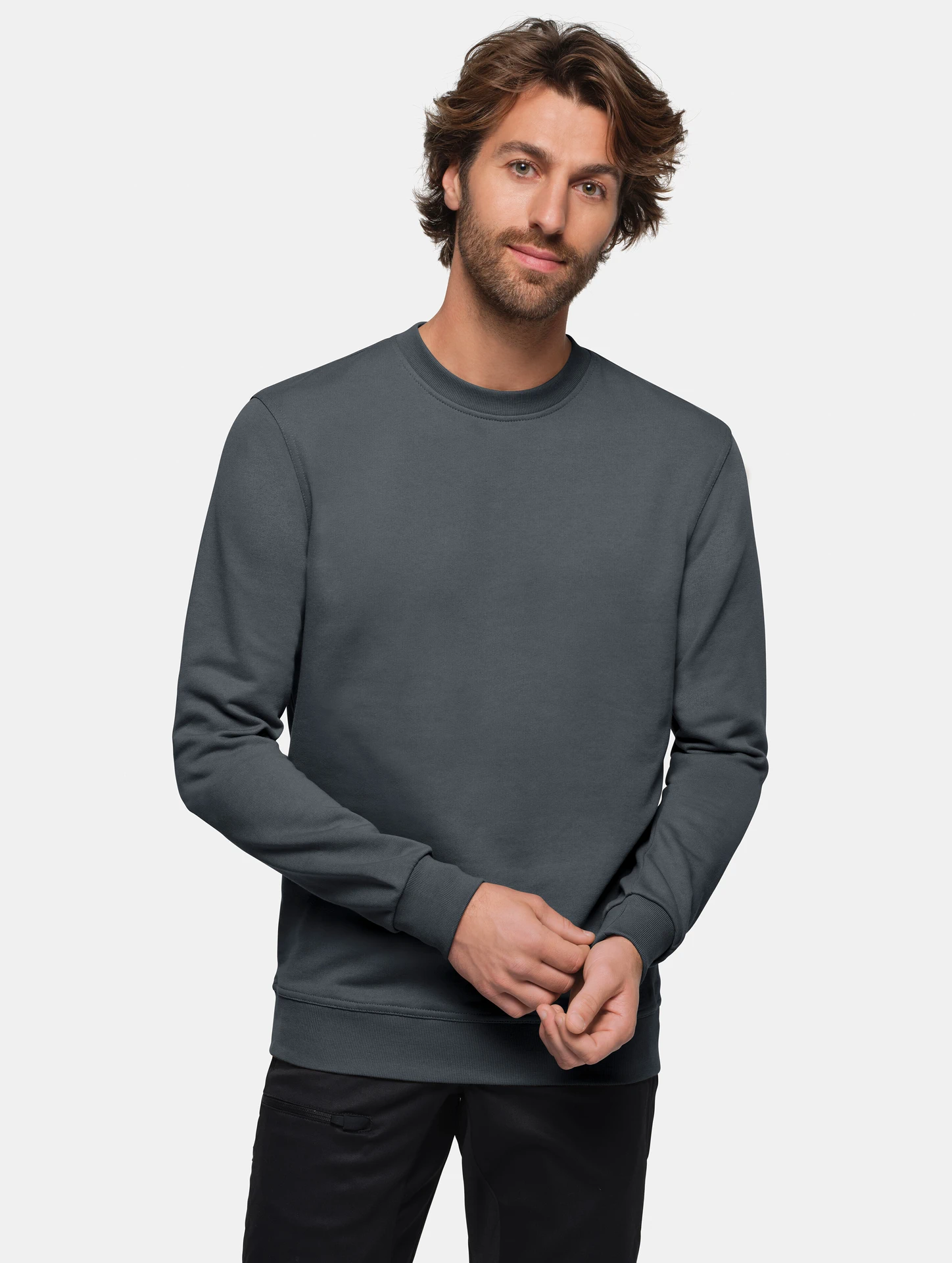 hakro-475-sweatshirt-mikralinar-anthrazit-model-0 HAKRO Sweatshirt 475 Mikralinar®