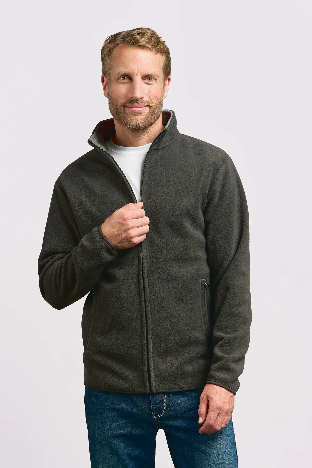 promodoro-7961-mens-double-fleece-jacket-charcoal-grey-model-0 Promodoro Men's Double Fleece Jacket