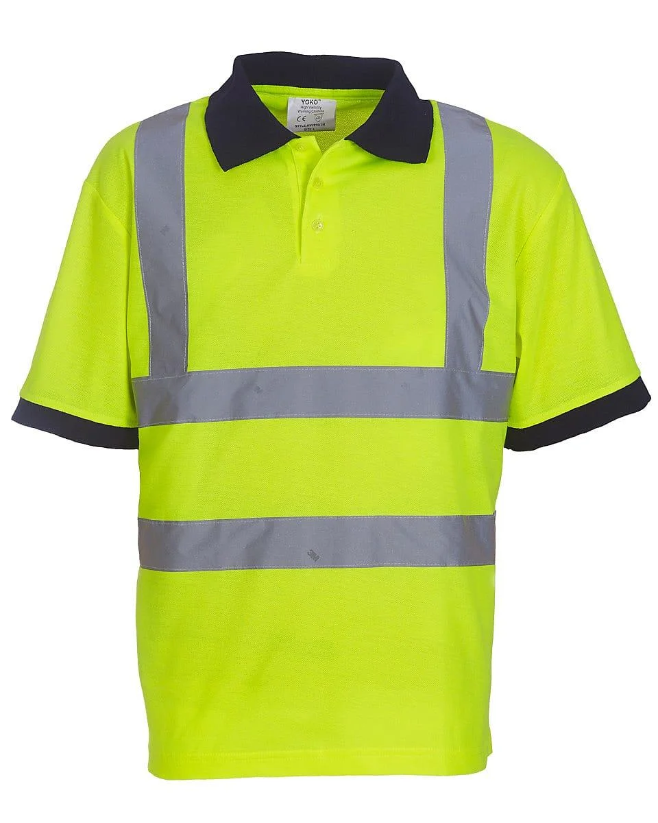 yoko-hvj210-two-band-brace-hi-vis-polo-shirt-yellow-front-1 YOKO Two Band & Brace Hi Vis Polo Shirt