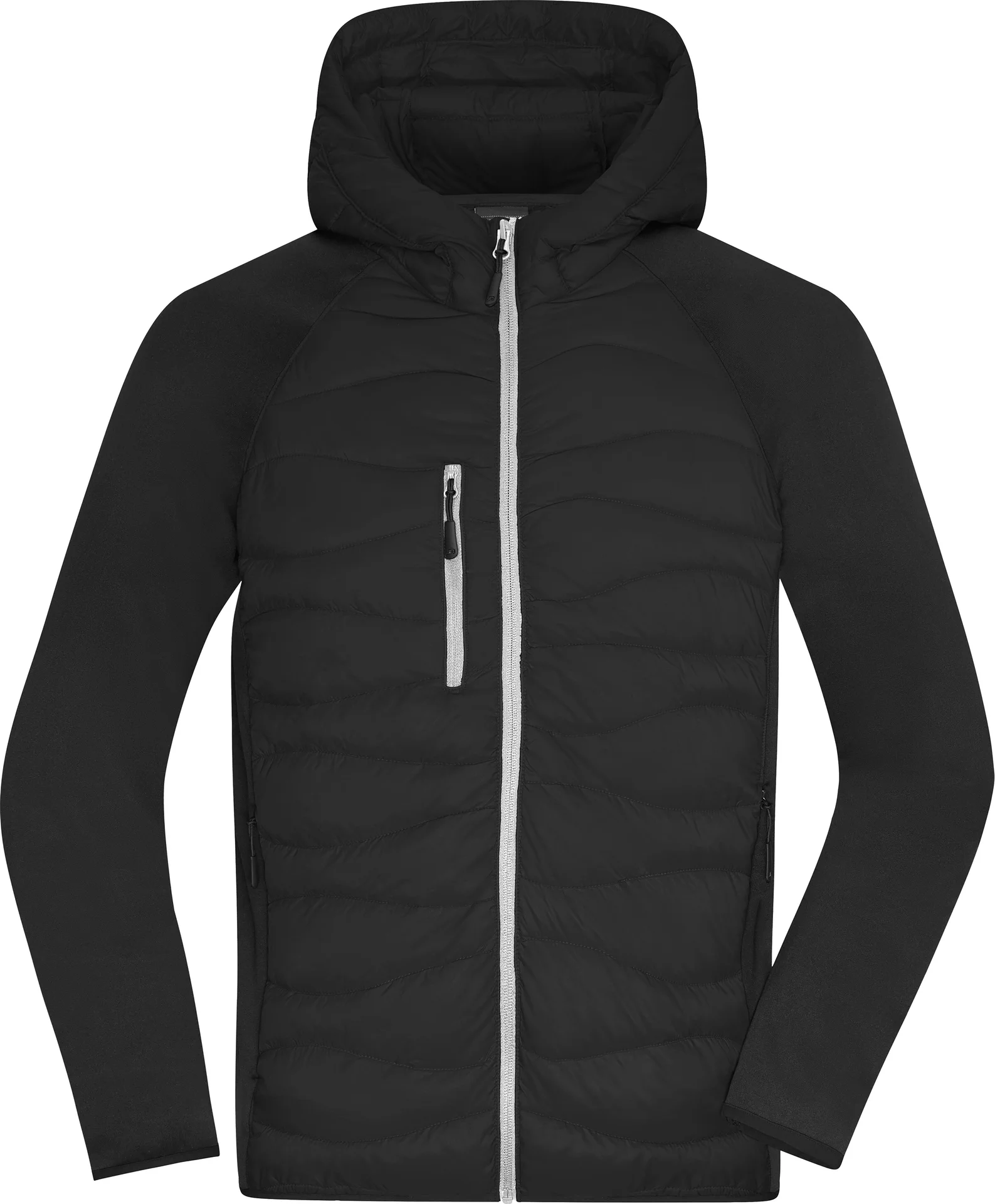 jn1330-mens-hybrid-jacket-black-black-front-3 James & Nicholson Men´s Hybrid Jacket (JN1330)