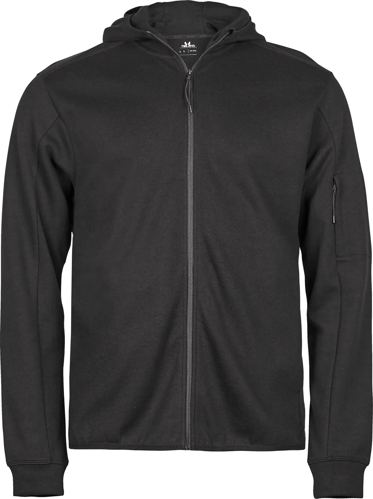 tee-jays-5706-athletic-hooded-full-zip-sweatshirt-black-front-1 Tee Jays Athletic Hooded Full Zip Sweat
