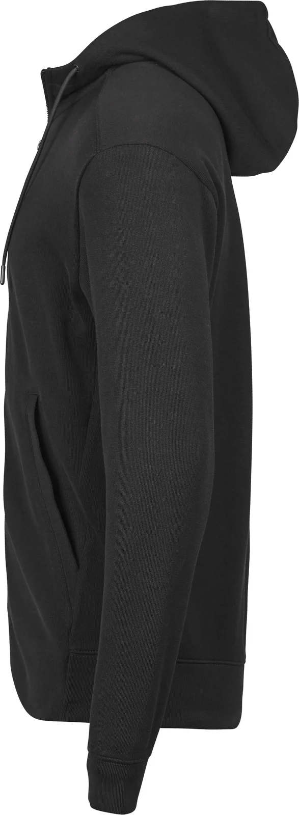 tee-jays-5508-ribbed-interlock-hooded-full-zip-black-left-2 Tee Jays Ribbed Interlock Hooded Full Zip