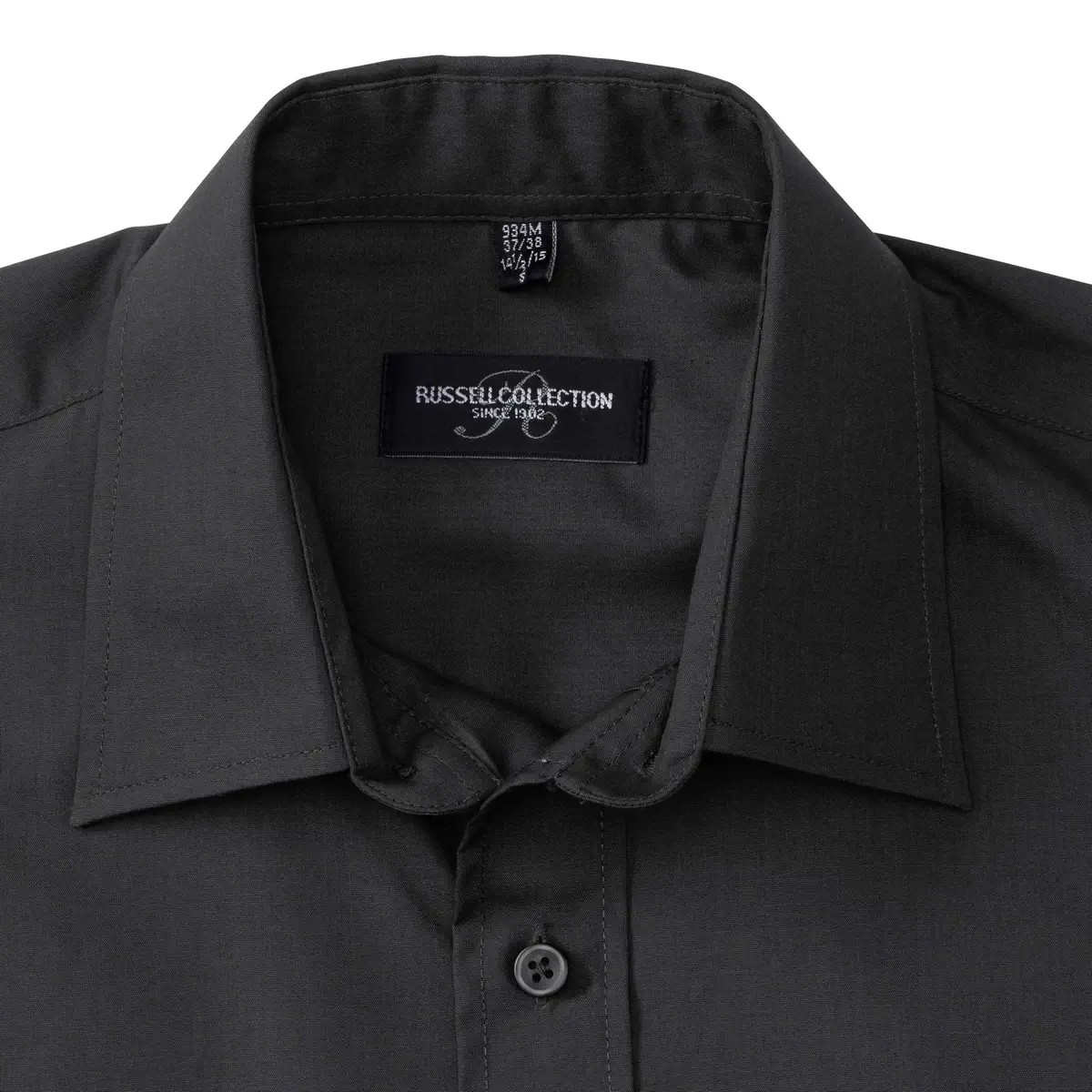 russell-r934m-mens-ls-poly-cotton-easy-care-poplin-shirt-black-detail-6 Russell Men's Long Sleeve Polycotton Easy Care Poplin Shirt