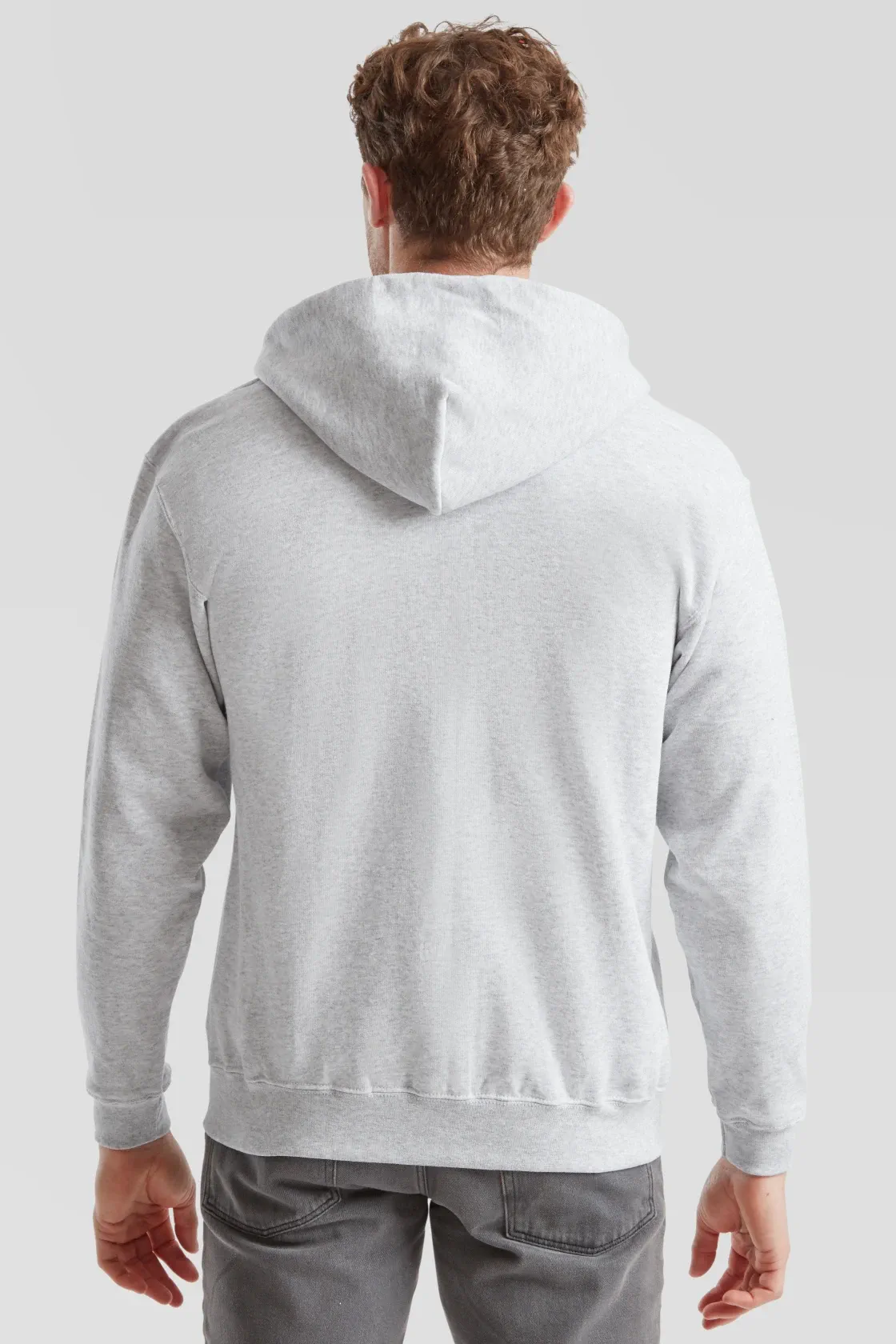 fruit-of-the-loom-62-062-0-classic-hooded-sweat-jacket-heathergrey-model-2 F.O.L. Hooded Sweat Jacket