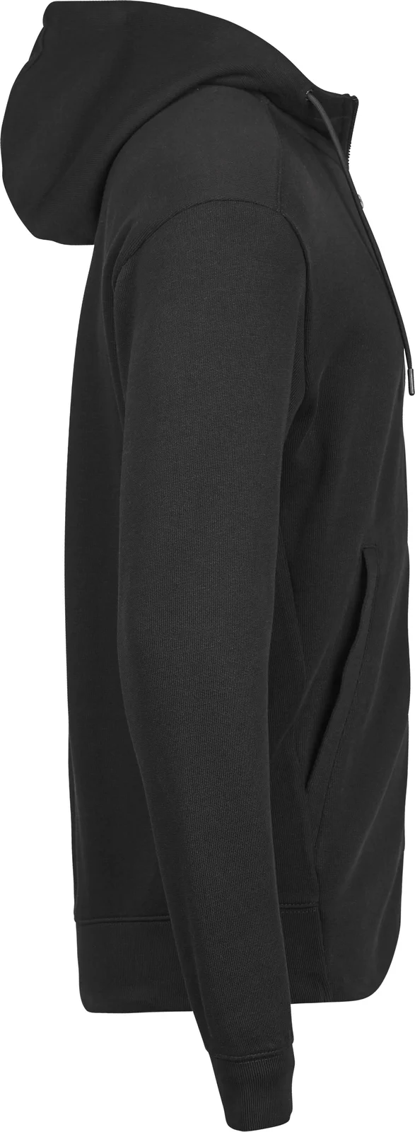 tee-jays-5508-ribbed-interlock-hooded-full-zip-black-right-4 Tee Jays Ribbed Interlock Hooded Full Zip