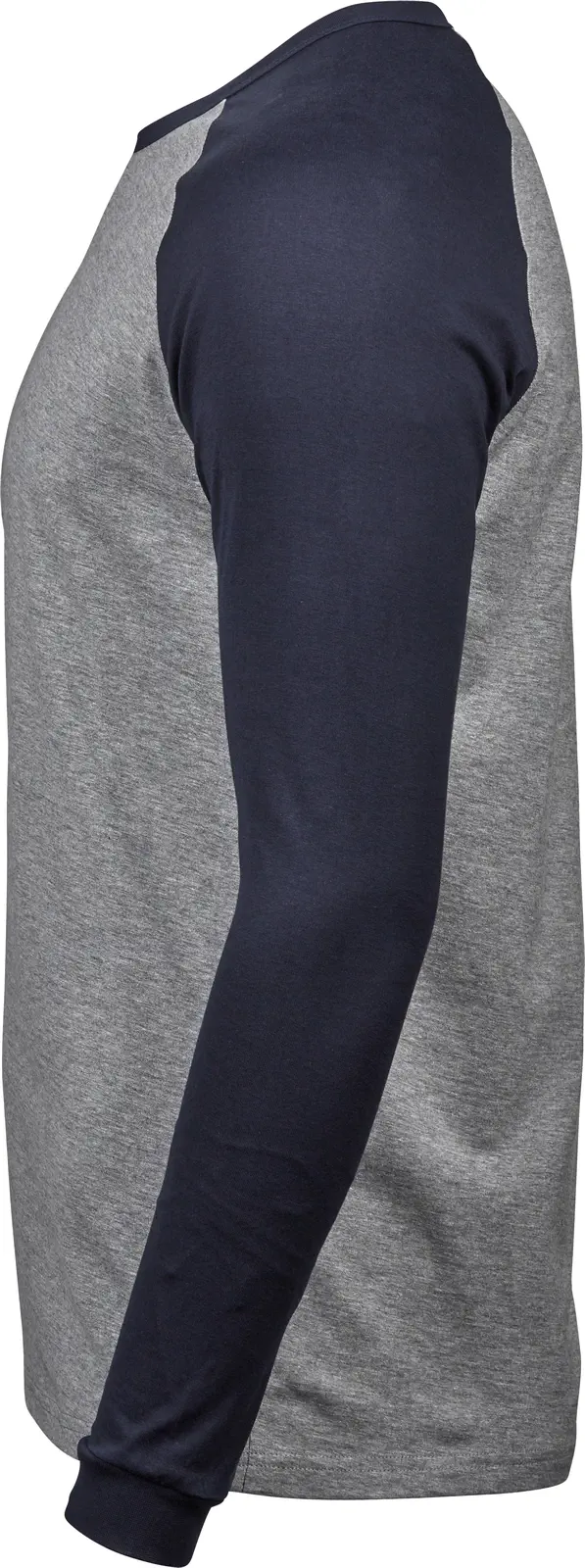 tee-jays-5072-mens-baseball-t-shirt-heather-navy-left-2 TEE JAYS Men's Baseball Tee