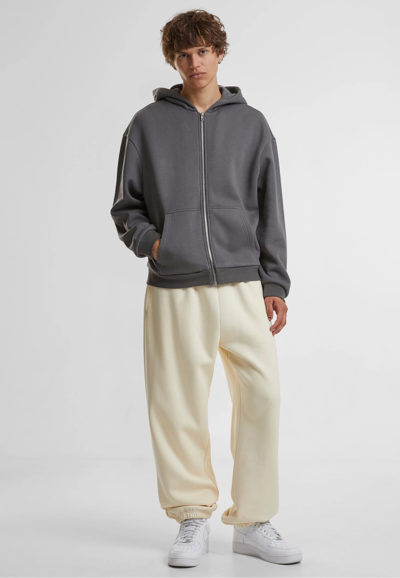 Build Your Brand Fluffy Zip Hoody