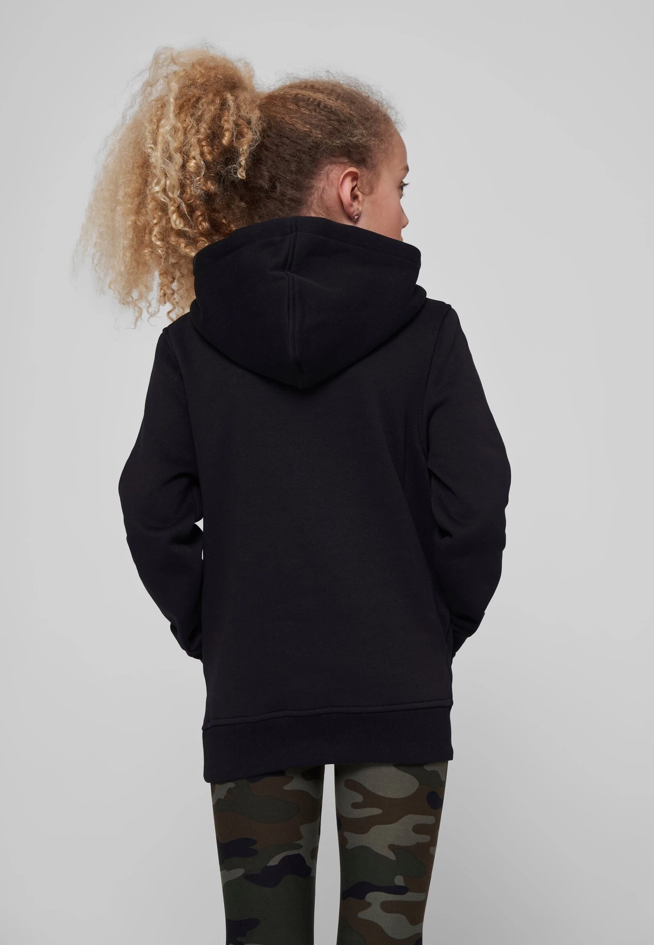 BYB-BY117-kids-basic-hoody-black-model-2 Build Your Brand Kids Basic Hoody