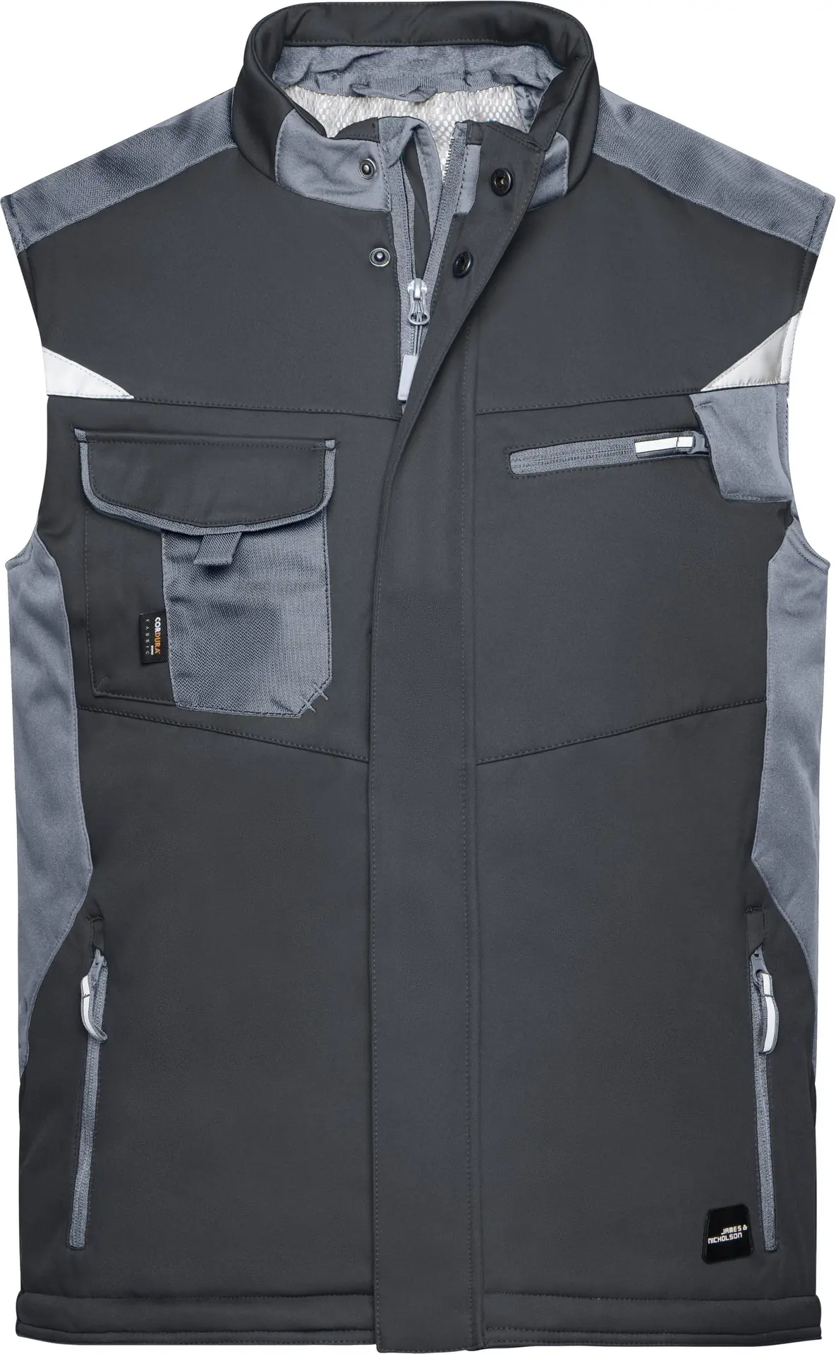 jn825-craftsmen-softshell-vest-black-carbon-front-3 James & Nicholson Craftsmen Softshell Vest -Strong-