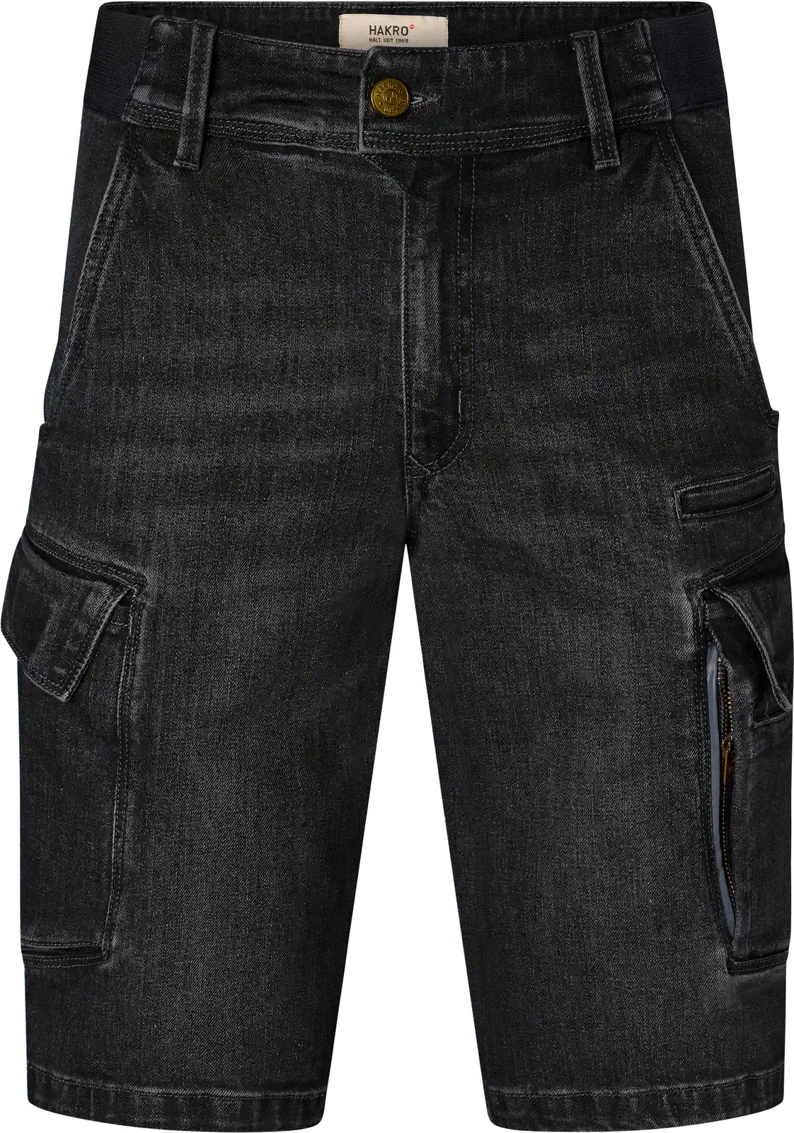 hakro-736-worker-jeansshorts-dyneema-x-stretch-eco-schwarz-front-1 HAKRO Worker-Jeansshort 736 Dyneema® X-Stretch ECO