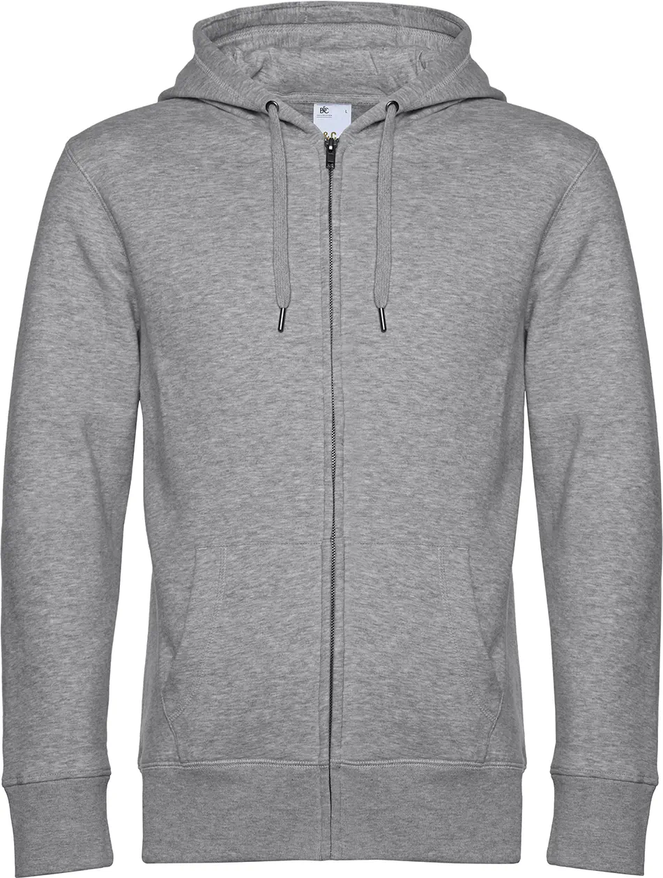 BC-WU03K-KING-zipped-hood-heathergrey-3 B&C King Zipped Hood Jacket