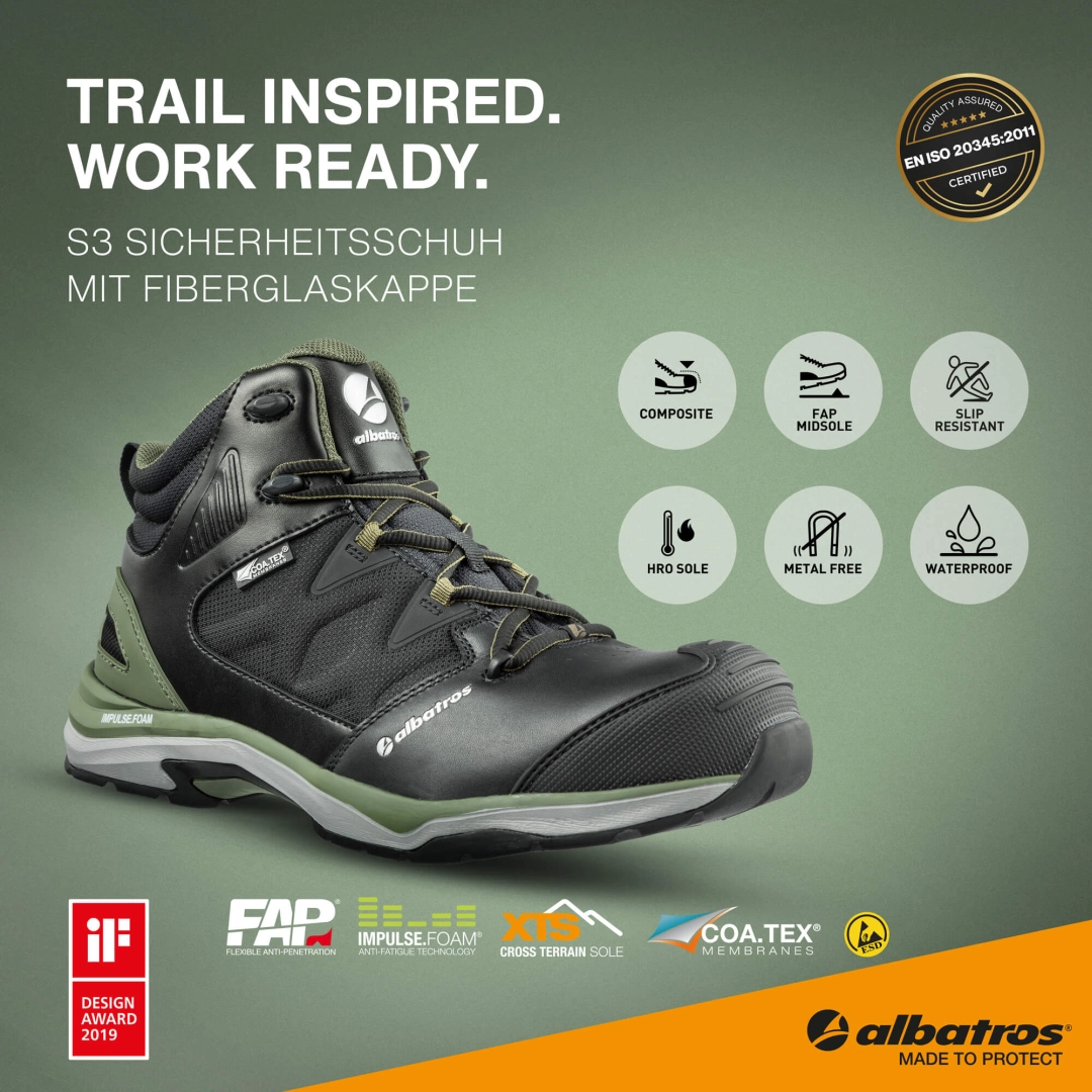 albatros Sicherheitsstiefel ULTRATRAIL OLIVE CTX MID S3 albatros Sicherheitsstiefel ULTRATRAIL OLIVE CTX MID S3