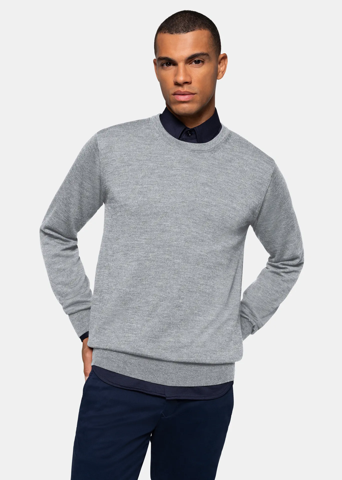 hakro-156-pullover-merino-wolle-graumeliert-model-0 HAKRO Pullover 156 Merino-Wolle